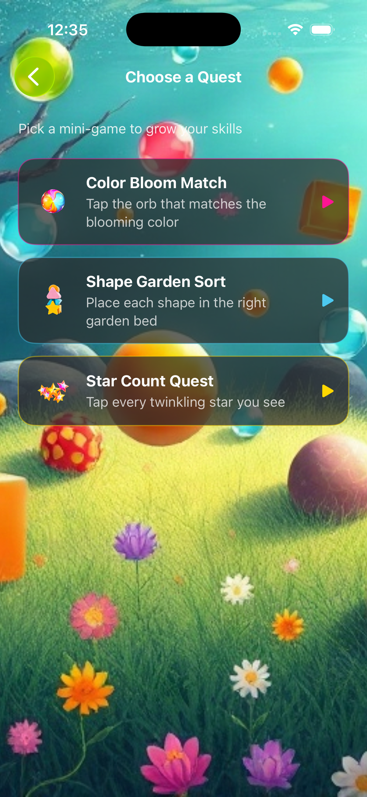 Mini-game quest picker